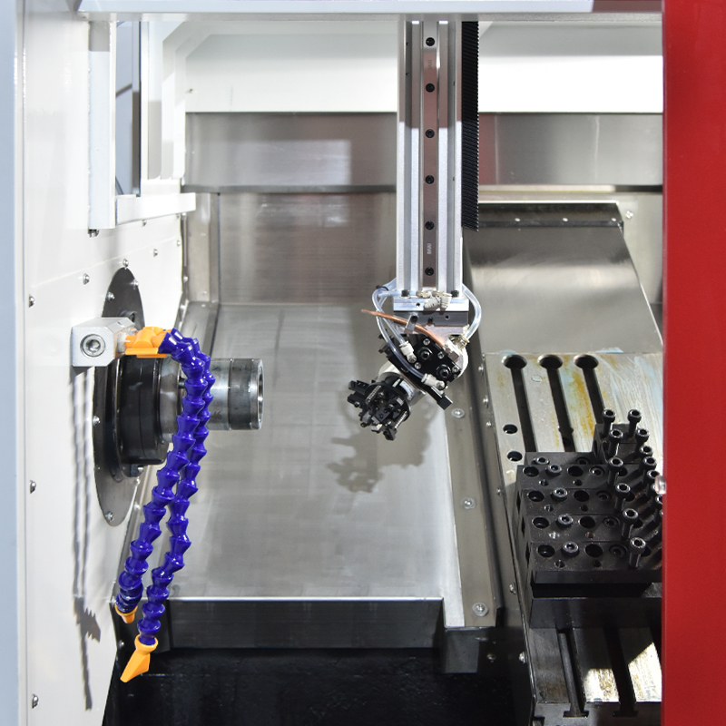 High Precision Slant Bed CNC Lathe Turning Center Gang Tool Parallel Lathe Fully Automatic Robotic Arm High Efficiency