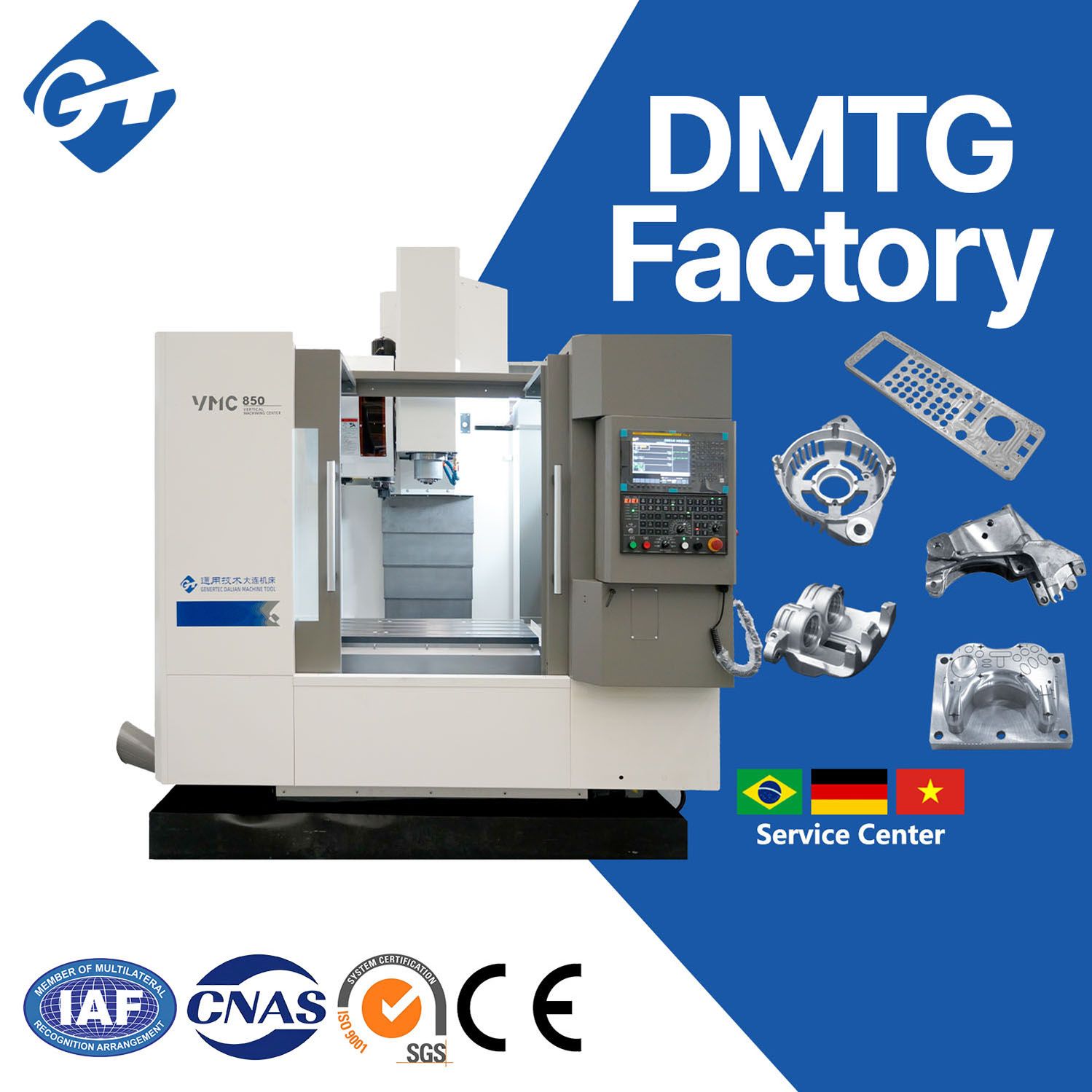 GT DMTG VMC850 Cnc Machining Center 4 Axis Cnc Machining Center For Aluminum Vmc Centro De Usinagem Pequeno
