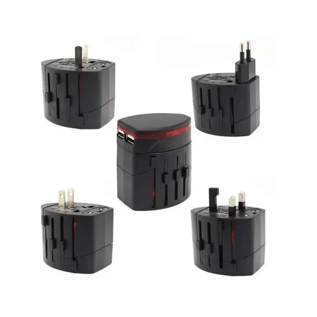 China 5V 1A / 5V 2.1A Portable Universal Travel Adapter Black AC Wall Mount Manufacturers, Factories