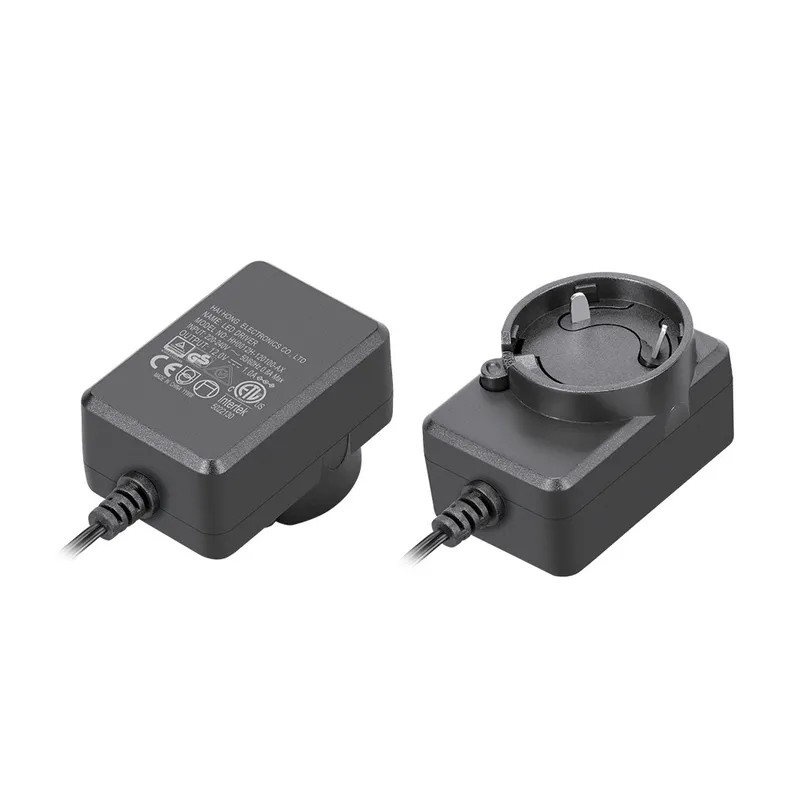 White black plastic wall mount power adapter with over current protection