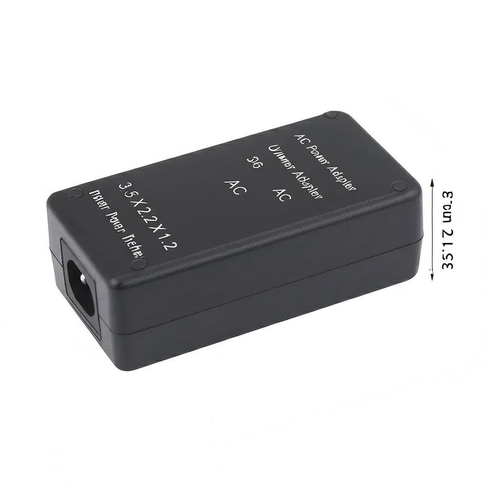 Universal AC power adapter 3.5 x 2.2 x 1.2 inches