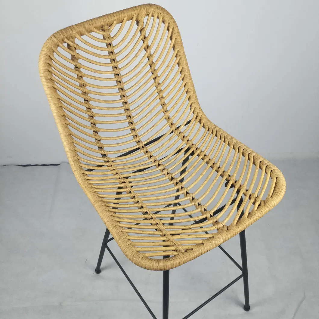 Outdoor Metal Rattan Bar Stool Detail 2