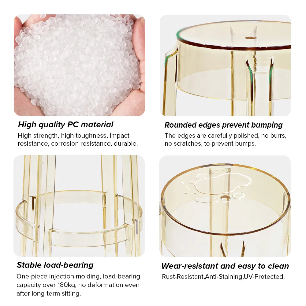 Plastic PC High Bar Dining Stools for Kitchen Counter Restaurant