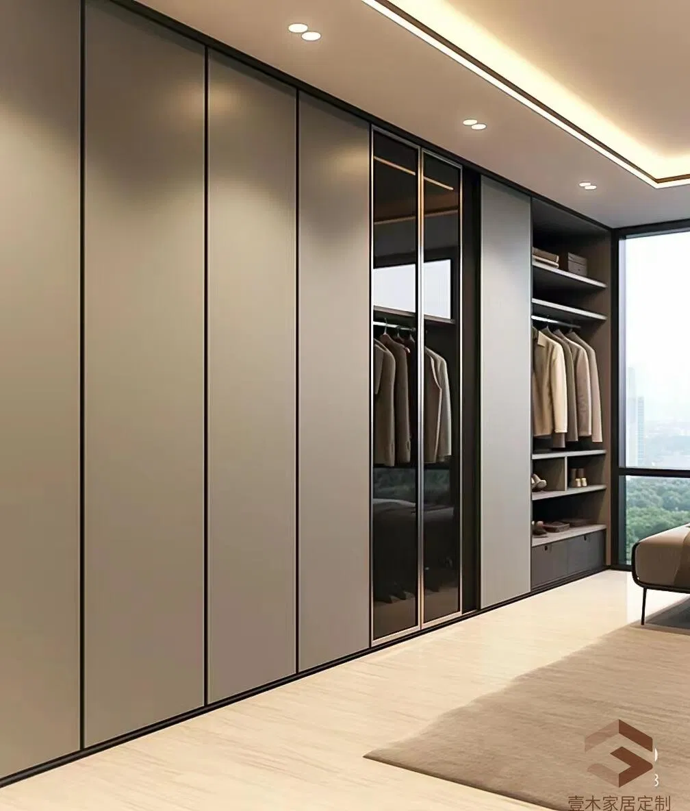 Yimu Customized Modern High Gloss Finish Large Storage Bedroom Wardrobe Cabinets