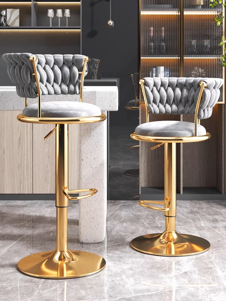 Silla Swivel Bar Stool Kitchen Furniture Nordic Counter Bar Chair Furniture Home Furniture Gold Metal Bar Stools Hotel Stools