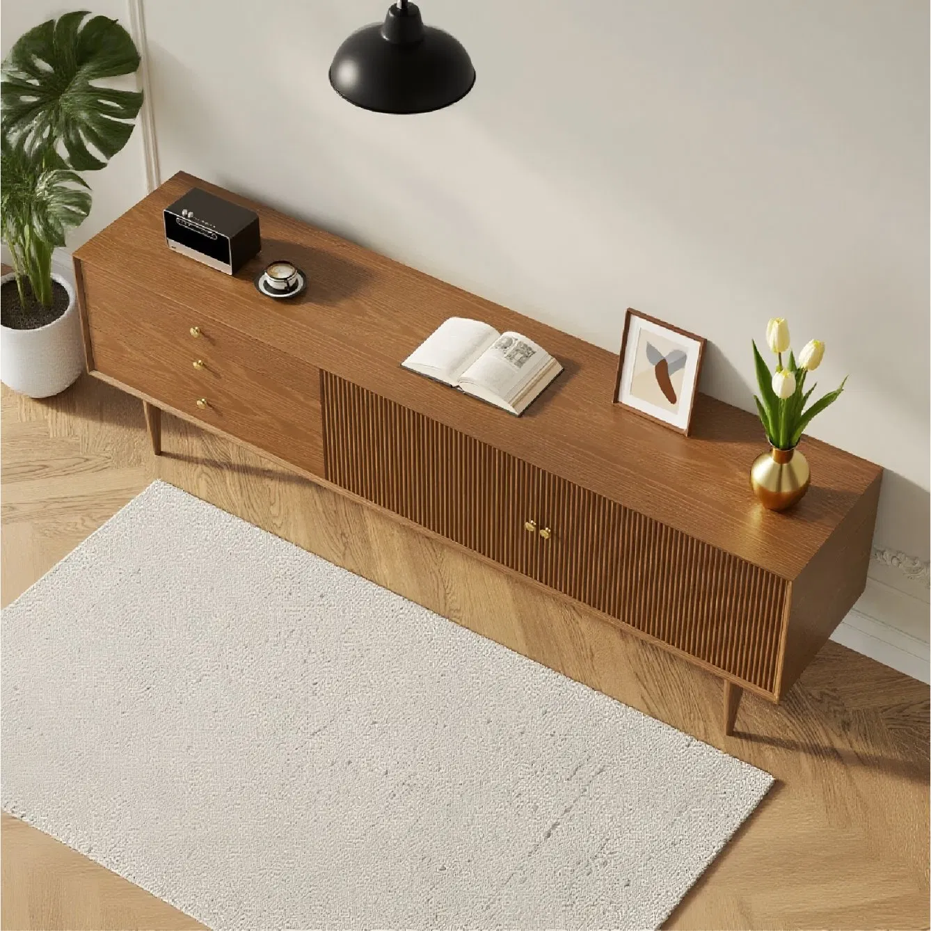 Luxury Storage TV Cabinet Unit Furniture Modern Living Room Wooden TV Stand