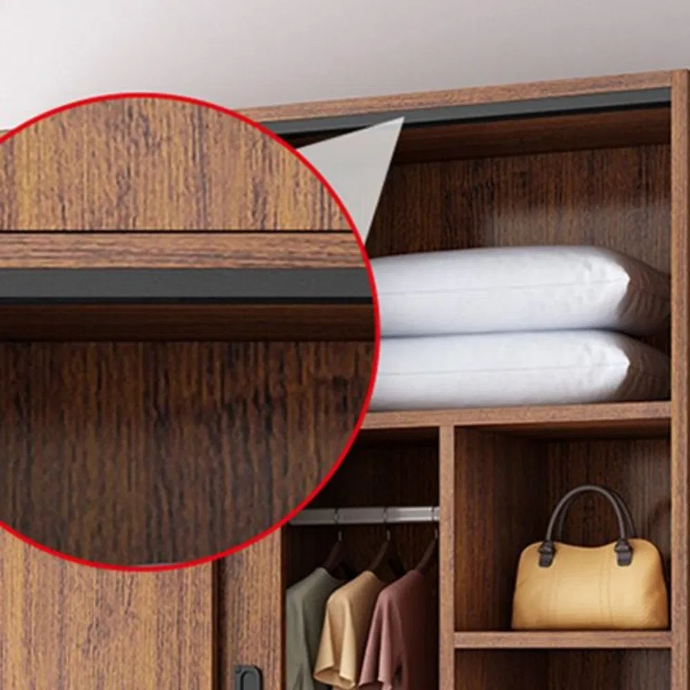 Modern Portable 2 Doors Wardrobe with Drawer Cloth Cabinet in Bedroom