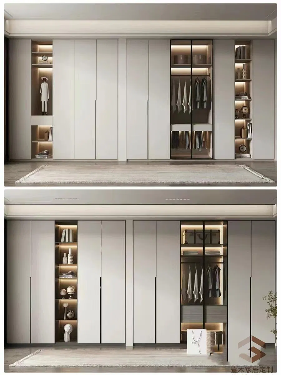 Yimu Customized Modern High Gloss Finish Large Storage Bedroom Wardrobe Cabinets