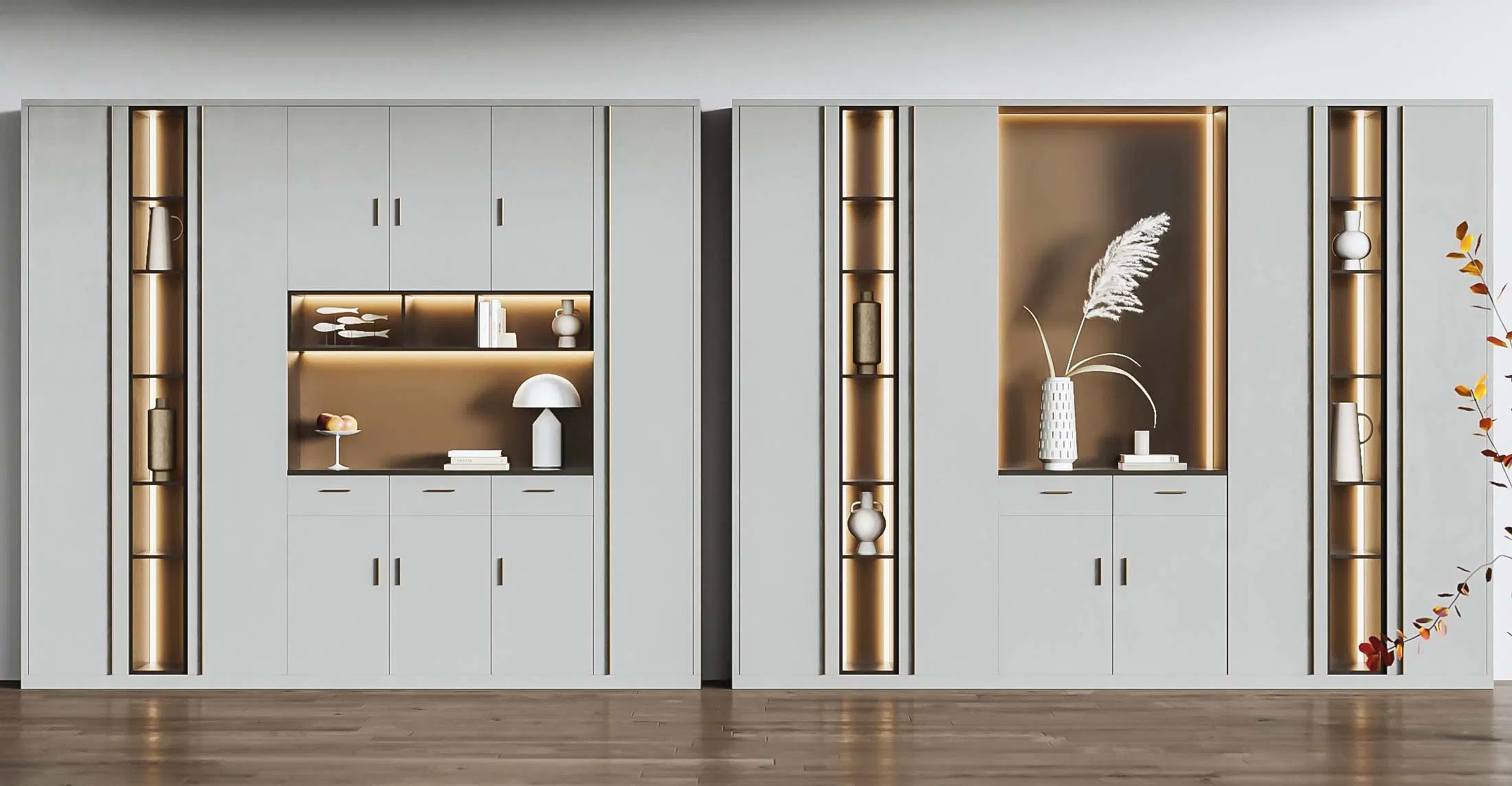 Contemporary Sturdy Solid Wood Computer Desk Space-Saving Multi-Functional Home Office Bookcase for Living Room