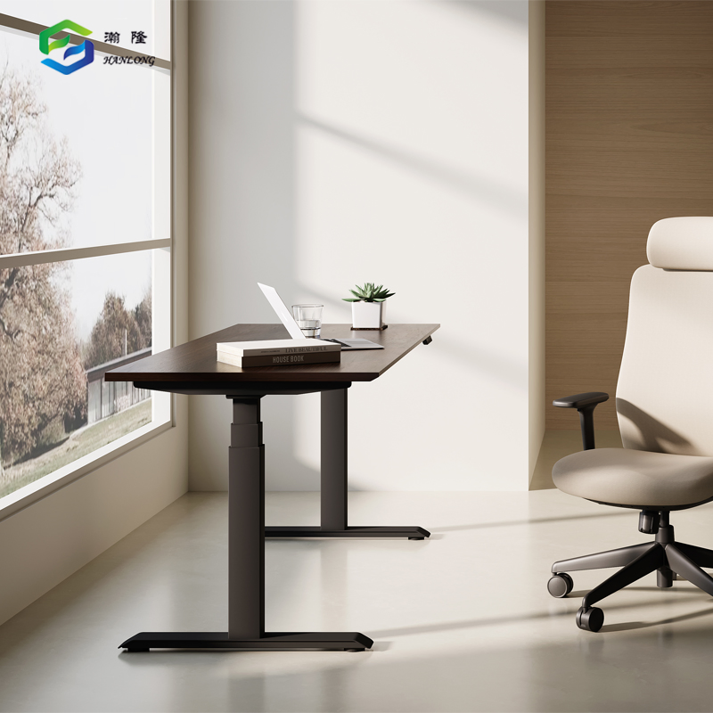 Modern Office Electric Three-Stage Standing Height Adjustable Desk for Healthy Sitting