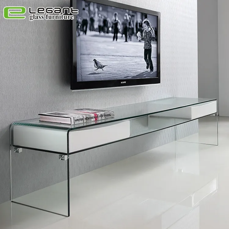 12mm Hot-Bending Glass TV Stand of Modern Style