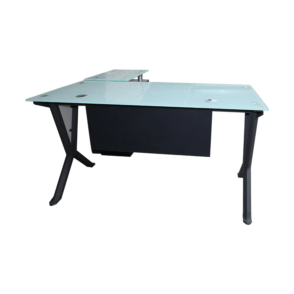 Modern Furniture Glass Desk Laptop Office Desk Solid Wood Glass Combined with Large Table