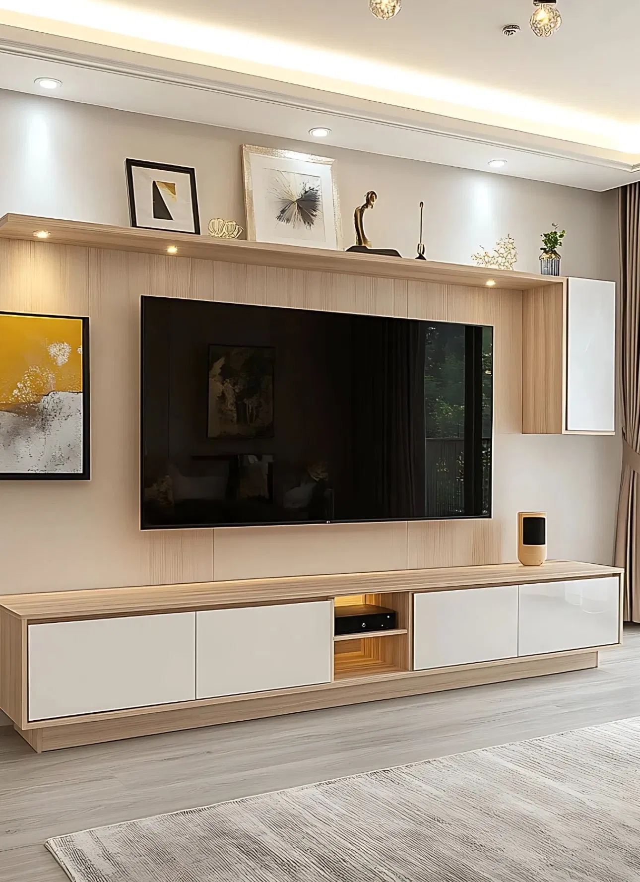 Elegant TV Stand with Multi-Functional Storage and Entertainment Center