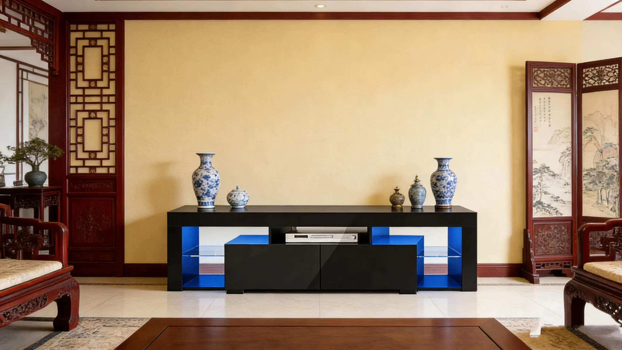 High Quality Stylish Modern Design Furniture Durable Poplar TV Stand for Home Living Room Bedroom