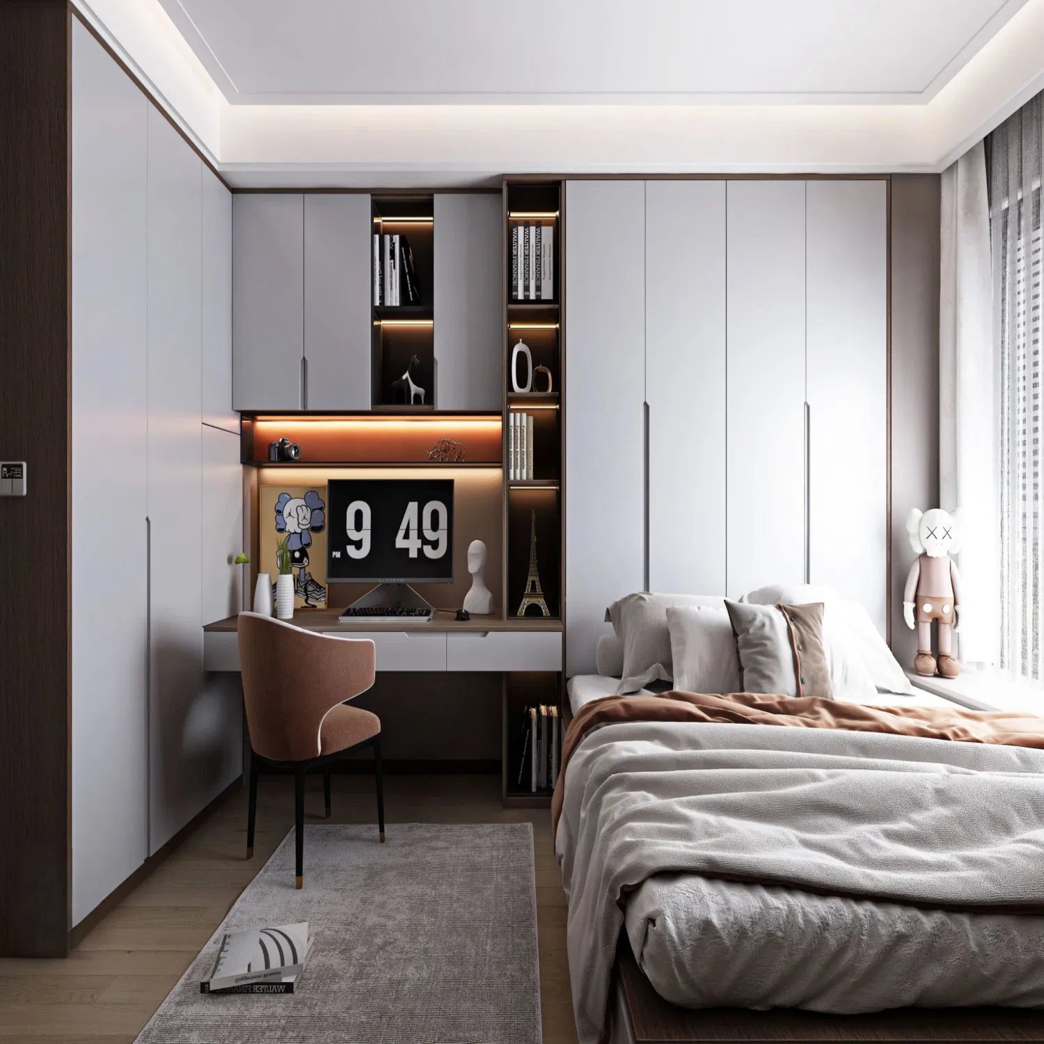 Modern Bedroom Built-in Wardrobe System Bedroom Cabinet Wardrobe Walk-in Wardrobe Wooden Custom Design Wardrobe Cabinet Wardrobe