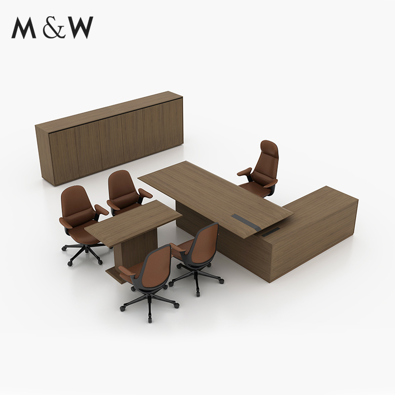 M&W Luxury Modern Melamine Executive Desk Office Table Design Veneer Furniture Luxury Executive Office Desks
