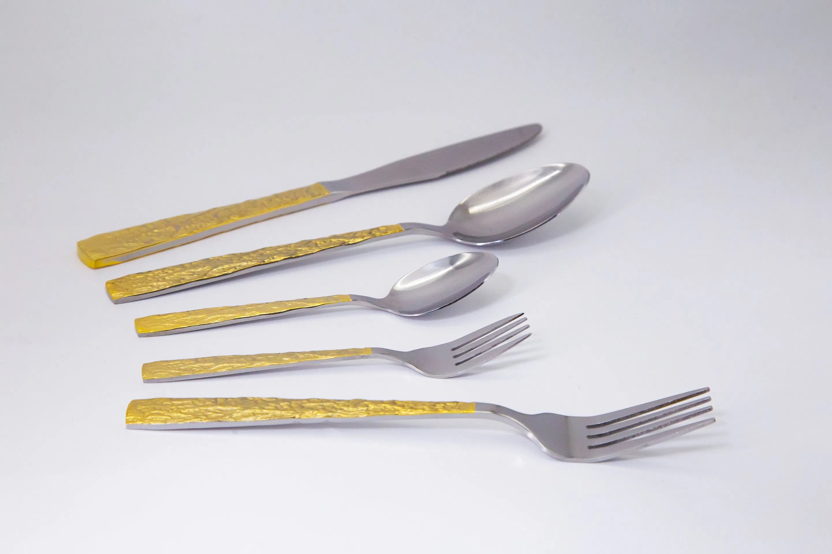 Artisanal Hammered Gold - Accent 25PCS/Set Stainless Steel Cutlery Set