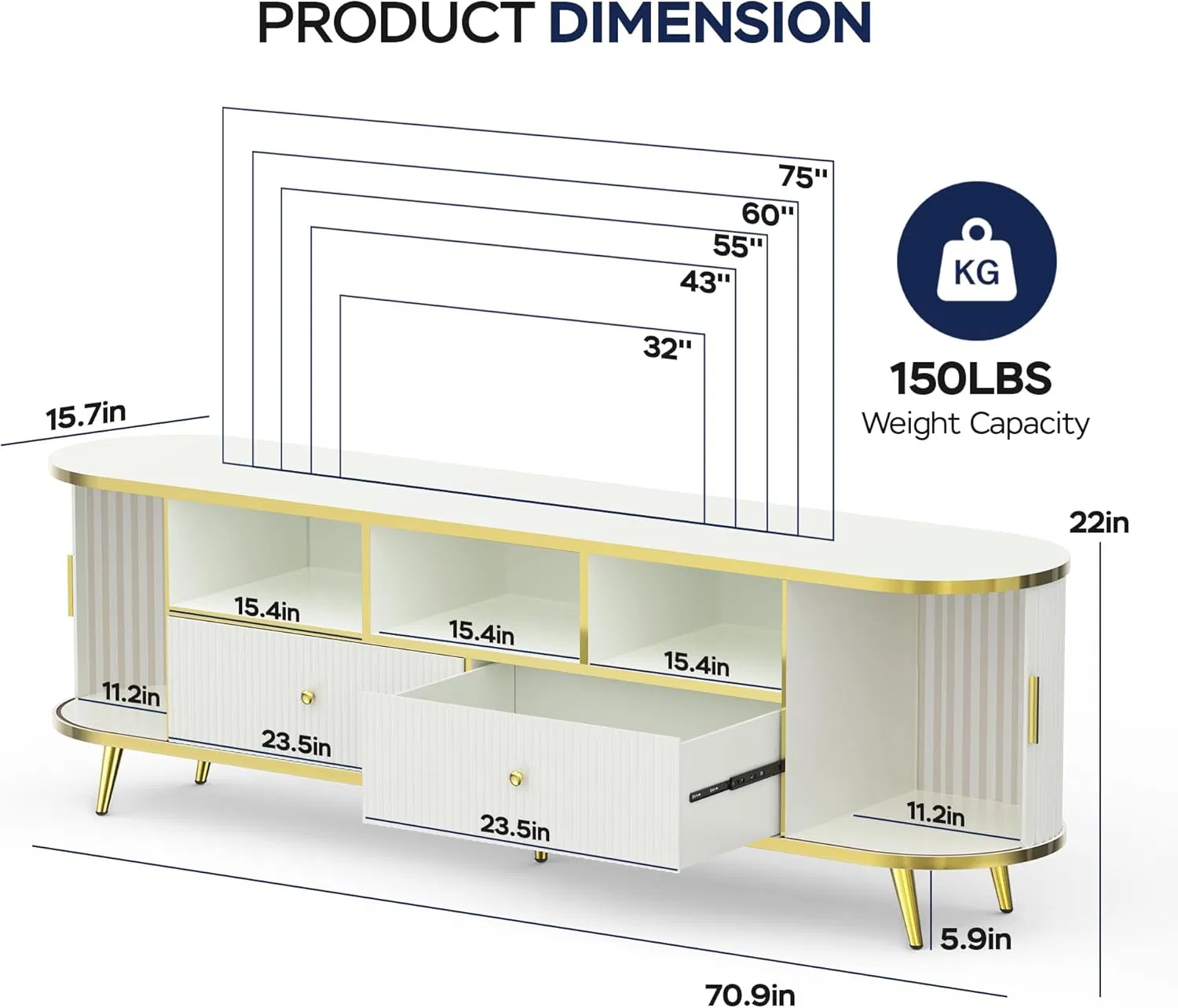 Stylish Modern Round TV Stand Crafted From Solid Wood Materials