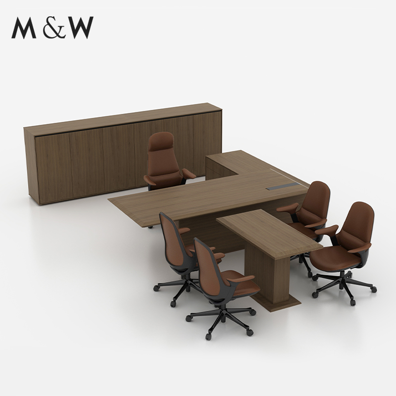 M&W Luxury Modern Melamine Executive Desk Office Table Design Veneer Furniture Luxury Executive Office Desks