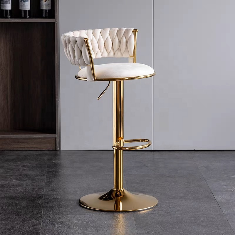 Silla Swivel Bar Stool Kitchen Furniture Nordic Counter Bar Chair Furniture Home Furniture Gold Metal Bar Stools Hotel Stools