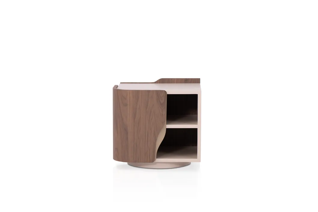 Walnut Wood Night Stand View