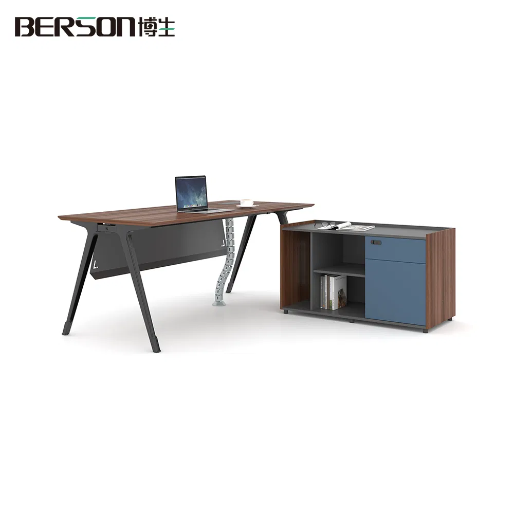 Modern Executive L Shape Wooden Furniture Computer Office Desk with Drawers