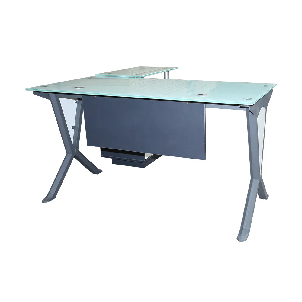 Modern Furniture Glass Desk Laptop Office Desk Solid Wood Glass Combined with Large Table