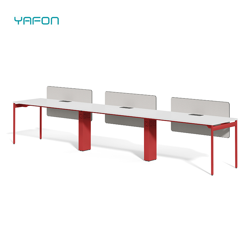 Modern Office Furniture Particle Board Desktop Computer 4 Person Office Desk for 4 Seater Workstation