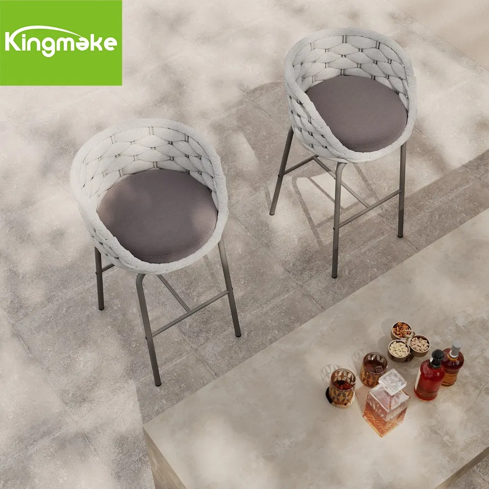 High-Quality Outdoor High Chair Rope Weaving Bar Stool for Hotel Restaurant