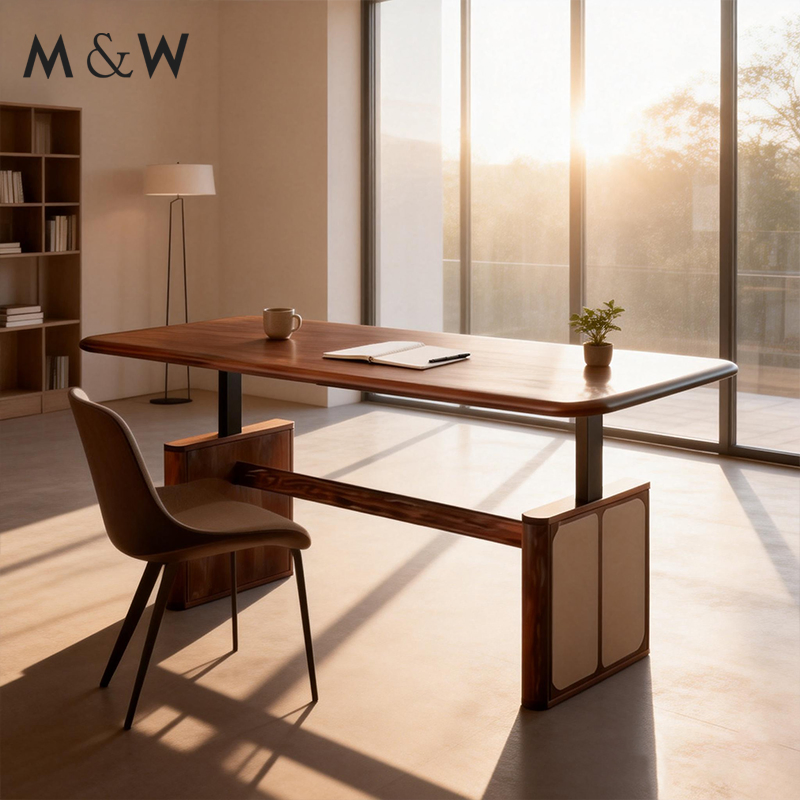 M&W Dual Motor Electric Memory Standing Electronic up Down Sit Stand Office Veneer Adjustable Height Desk
