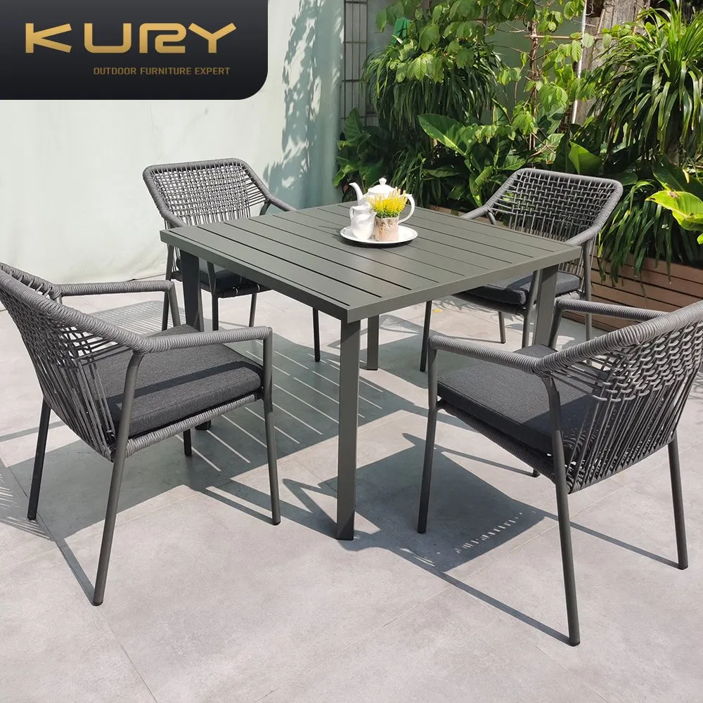 Patio Furniture Garden Extension Dining Table Set Aluminum Hotel Restaurant Outdoor Table and Chair Set