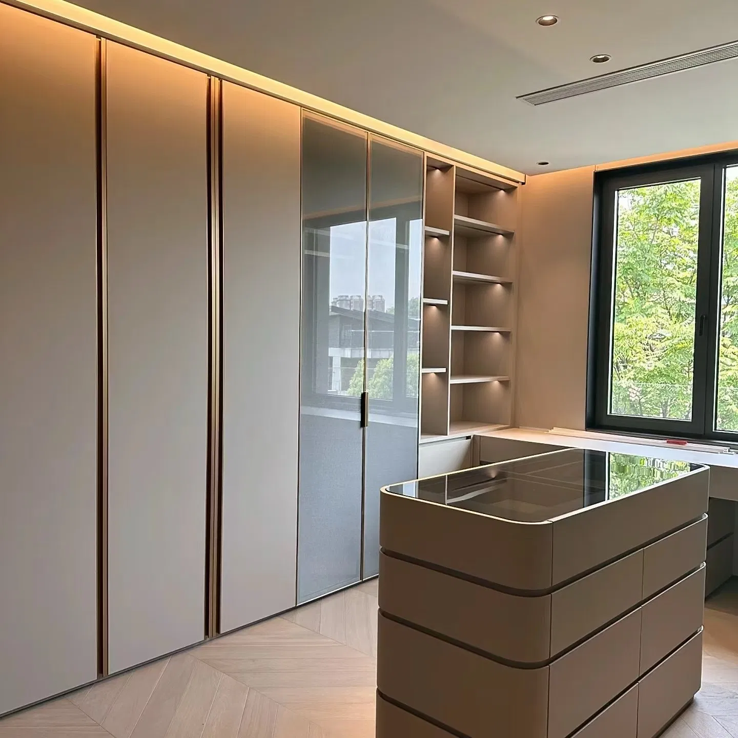 Bedroom Multispace Storage Modern Cabinet 4 Door Wardrobe with Mirror Hinged Door Cheap Wholesale Furniture