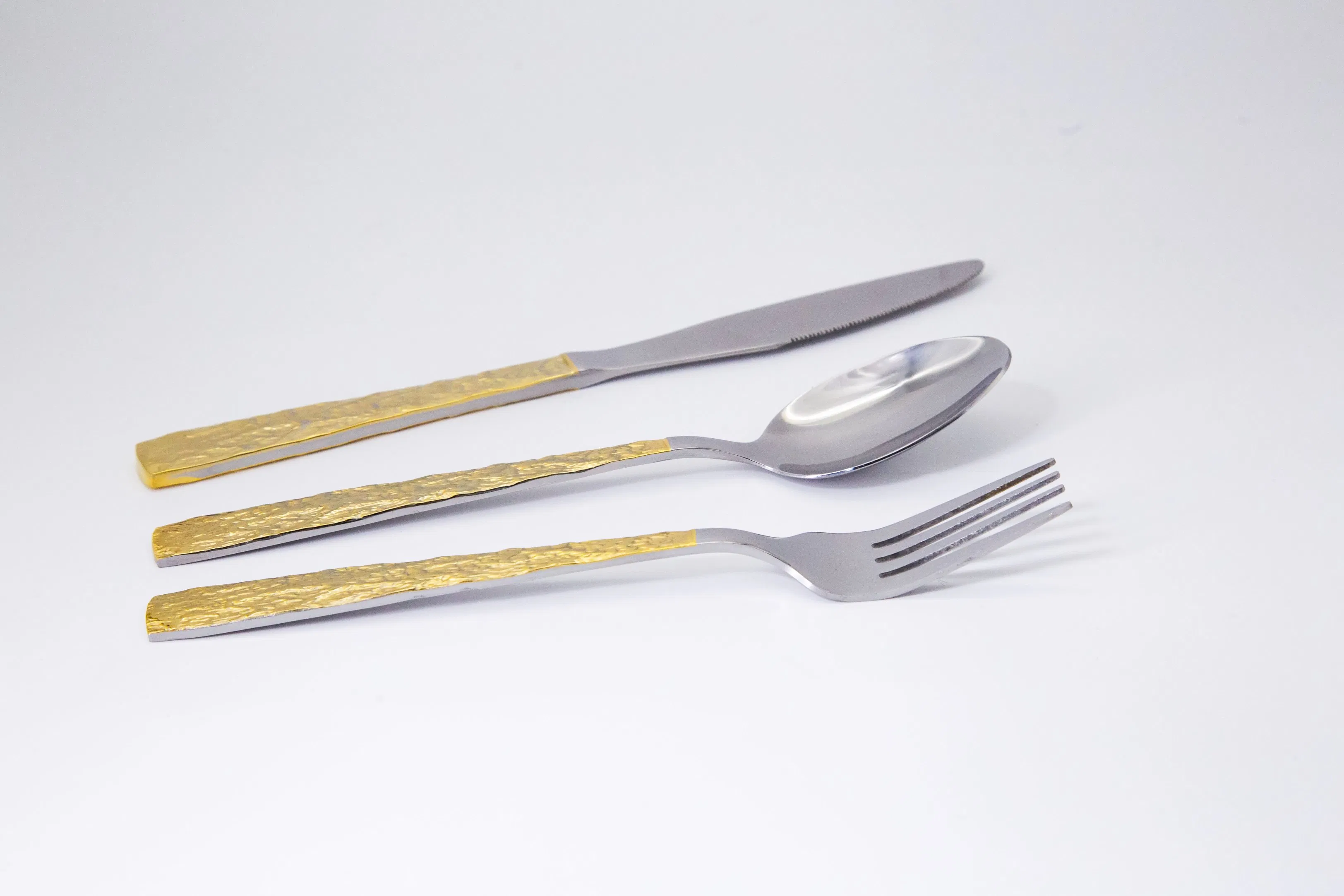 Artisanal Hammered Gold - Accent 25PCS/Set Stainless Steel Cutlery Set