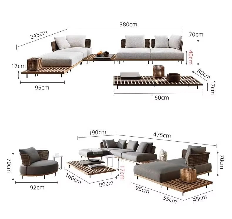 Premium European House Villa Garden Outside Pool Patio Outdoor Sofa Garden Furniture
