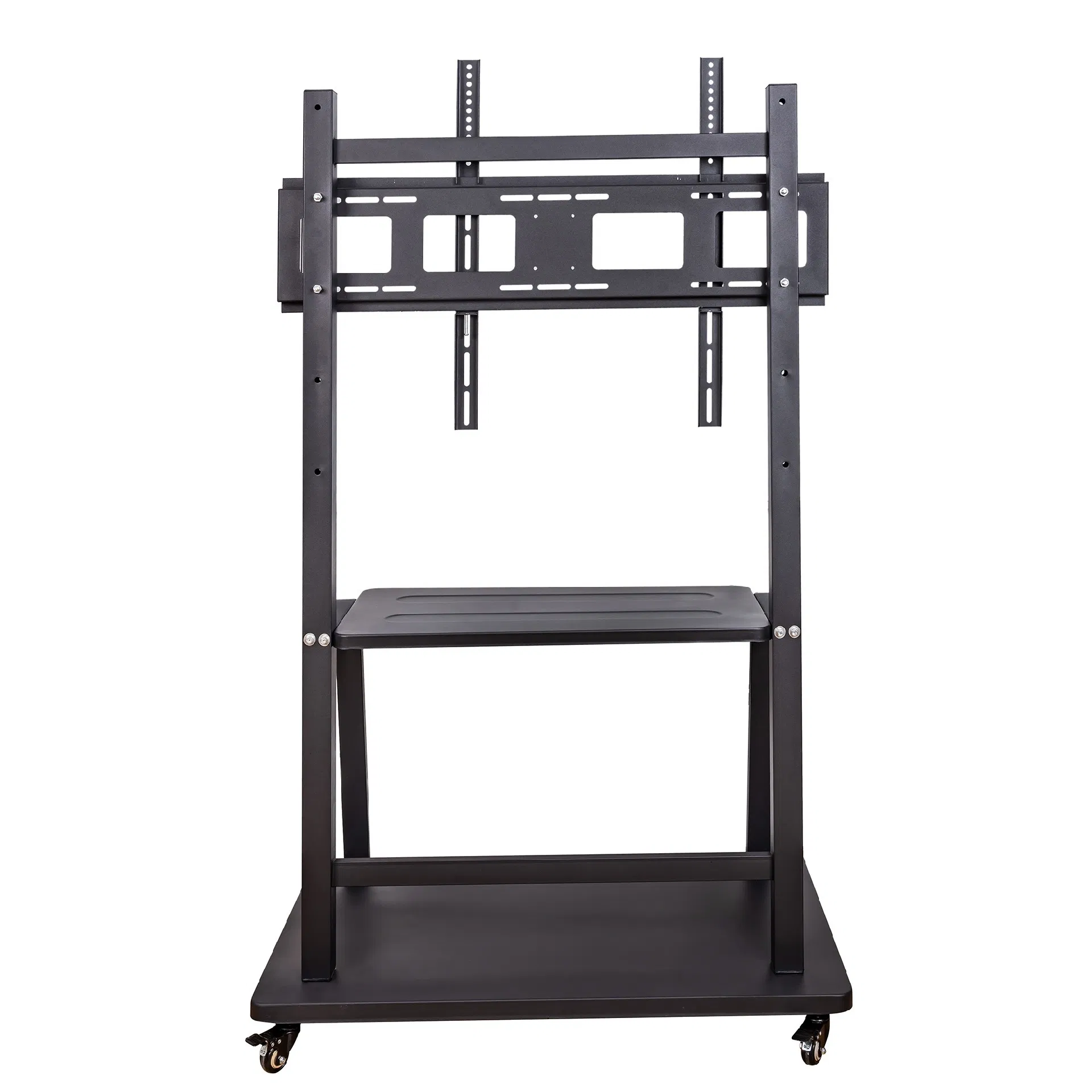 Adjustable Mobile TV Mount Stand 360 Degrees Rotating Cold Rolled Steel TV Stand with Four Movable Wheels