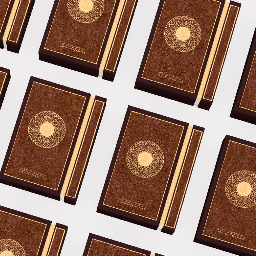 Luxurious Dark Brown Perfume Packaging Box with Gold Accents