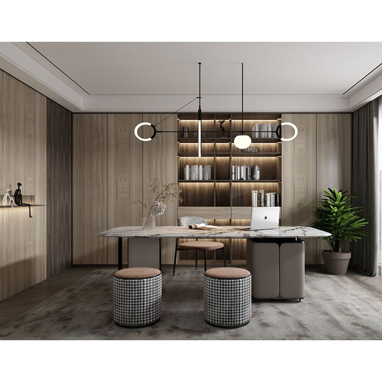 Modern Bookshelf Cabinet Bookcases Furniture Design Home Office Room Corner MDF Wooden Book Shelf Bookcase with Computer Desk