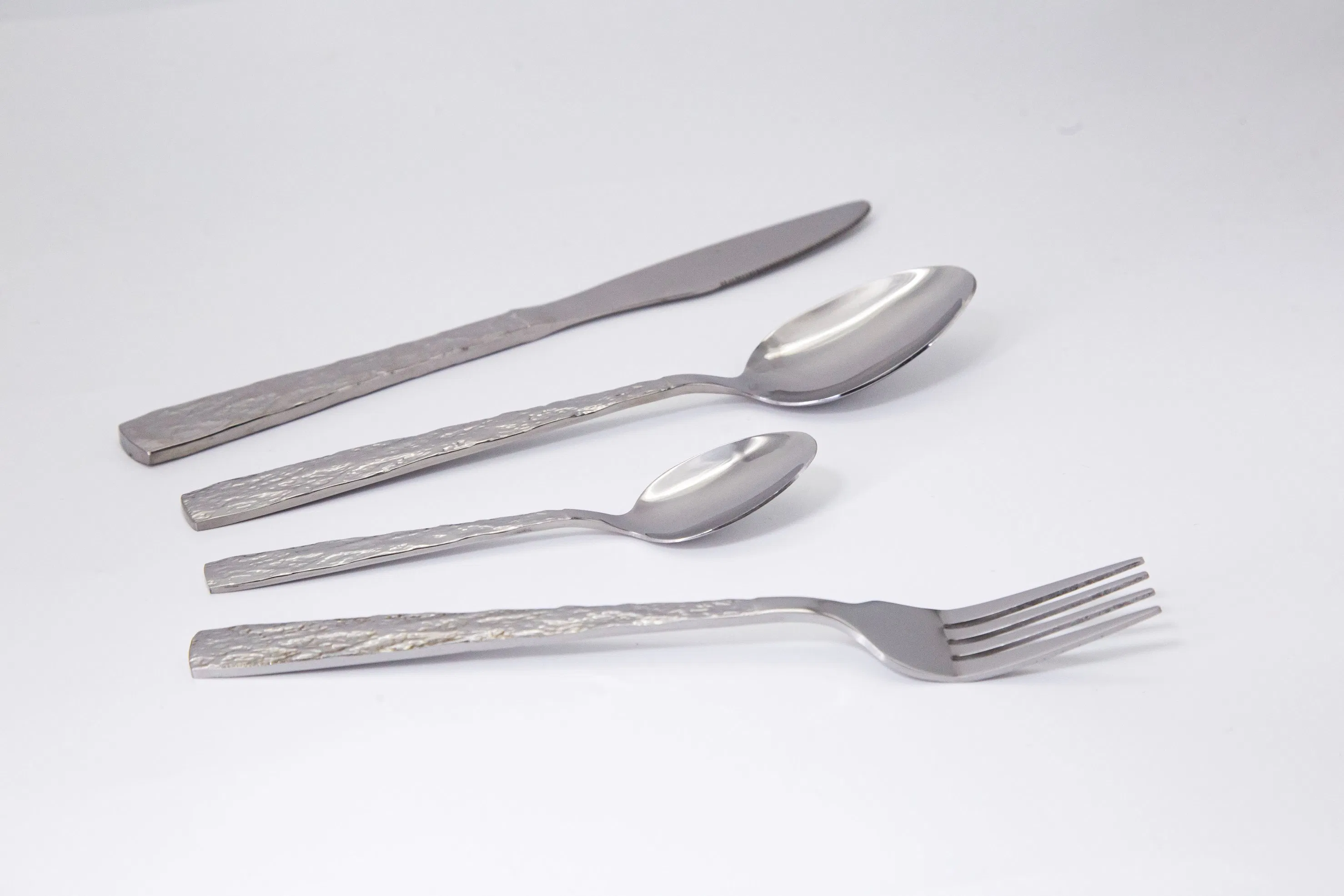 Artisanal Hammered Silver - Accent 25 PCS/Set Stainless Steel Cutlery Set