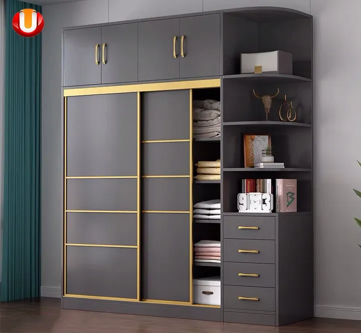 Cheap Price Wood Bedroom Furniture Closet Swing Almirah Locker Wardrobe