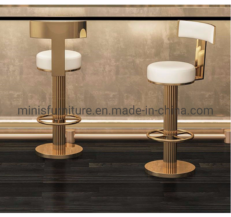 Modern Restaurant/Home/Pub Rotary Stainless Steel Chair Legs Leather Bar Stool