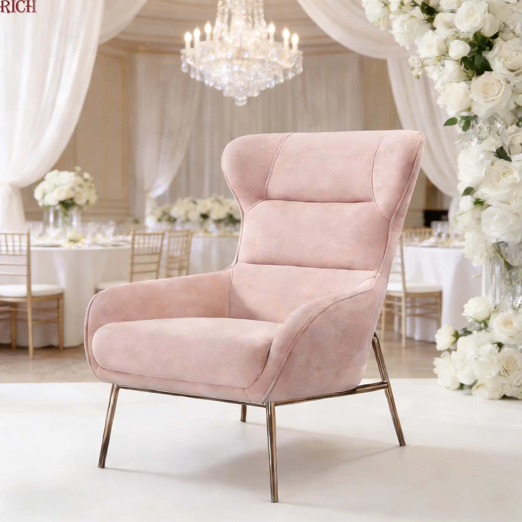 Luxury Lazy Upholstered Lounge Armchair Living Room PU Leather Leisure Accent Chair