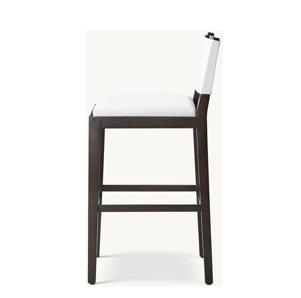 Nordic Metal Frame Wooden Seat Counter Stool for Dining Bar