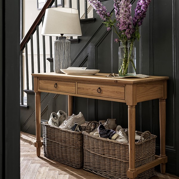 Wholesaler Custom High Quality Mellow Oak Dressing Table Nordic New Wood Dresser Vanity Makeup Bedroom Living Room Console Table