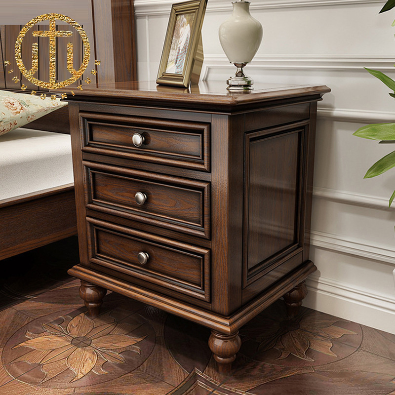 American Country Bedside Table Bedroom Simple Retro Old Nightstands