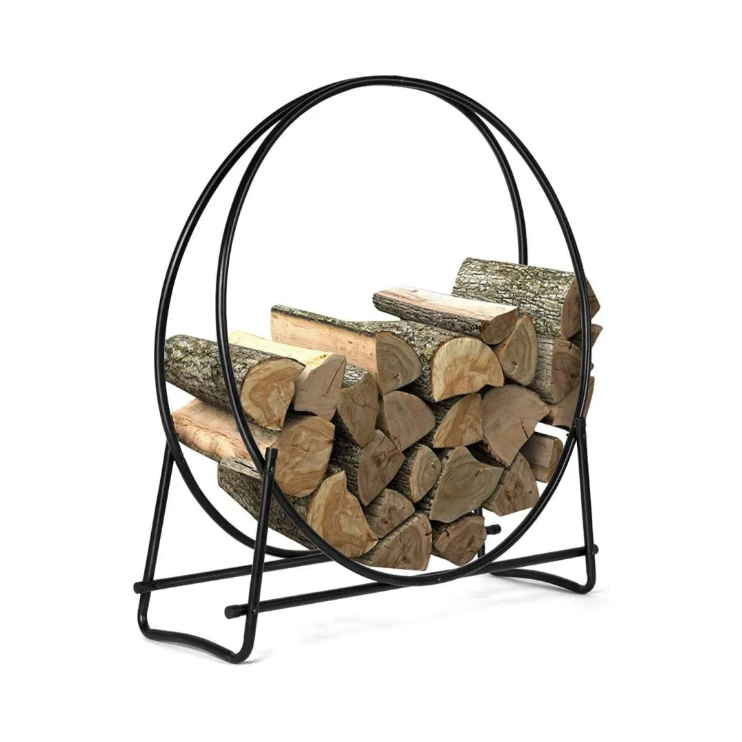 Heavy Duty Fireside Firewood Rack Stand Logs Holder Metal Wood Pile Storage