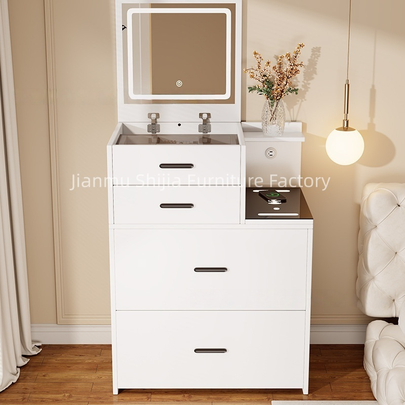 OEM ODM Modern Smart Foldable Storage 3-Color Lamp Rechargeable Desktop Dressing Table for Bedrooms