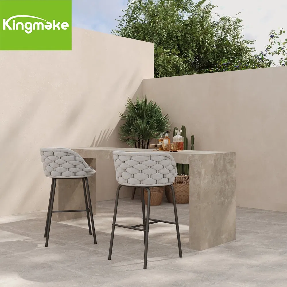 High-Quality Outdoor High Chair Rope Weaving Bar Stool for Hotel Restaurant