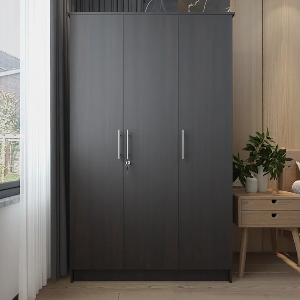 Wholesale Wooden Bedroom Furniture 3 Doors Large Locker Flat Pack Clothes Wardrobe