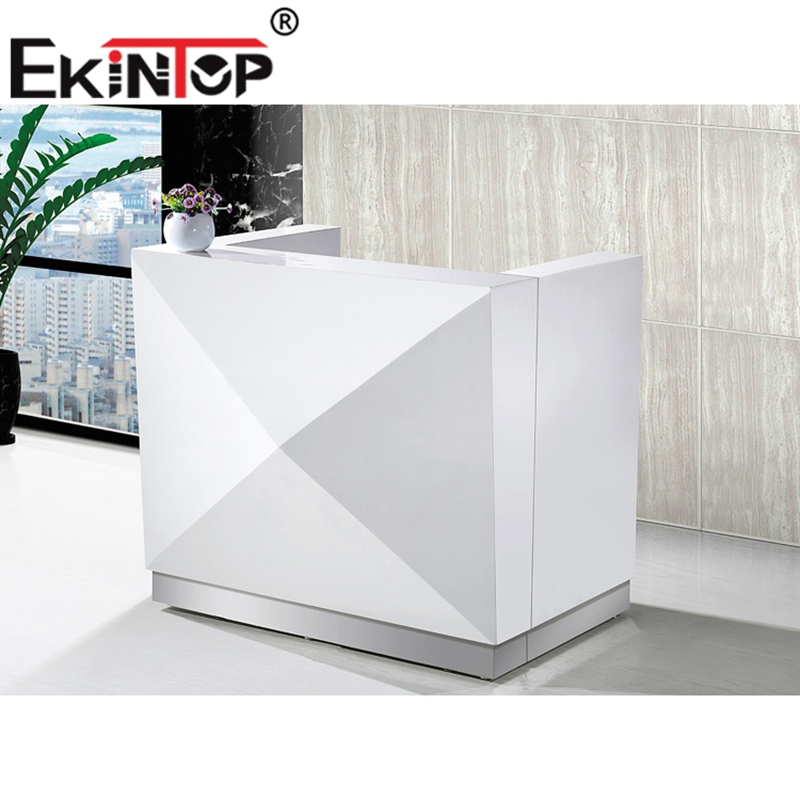 Ekintop Furniture Elegant White Office Reception Station Desk