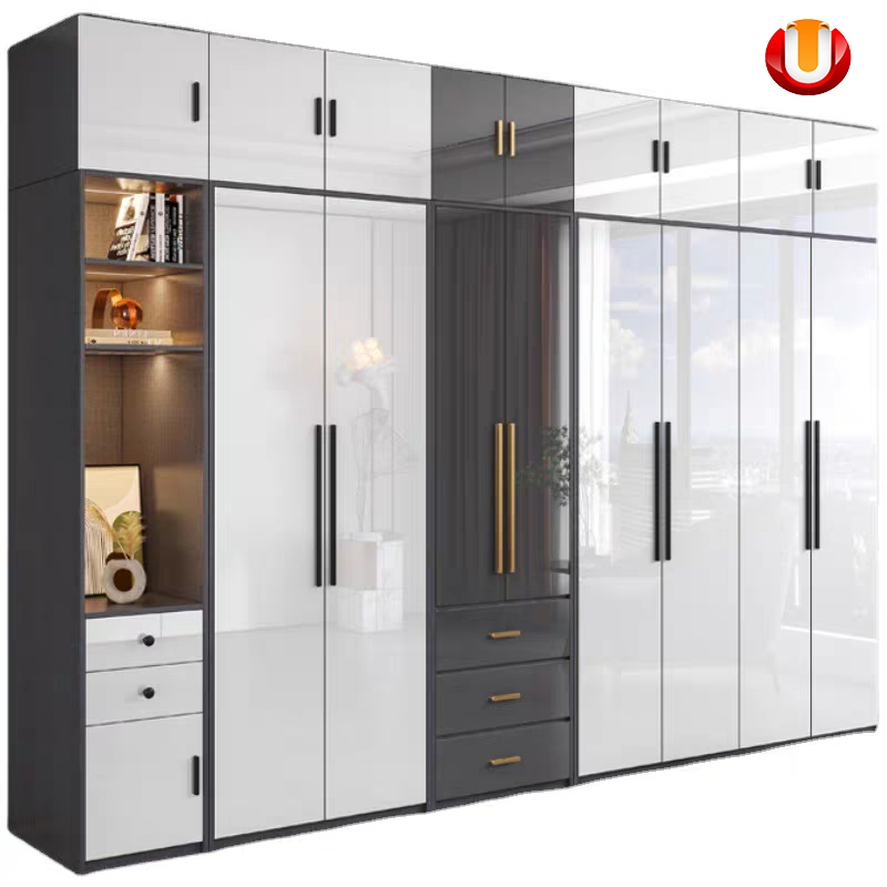 Elegant Home Furniture Modern Wooden Bedroom Furniture Sliding Door Cabinet Closet Wardrobe